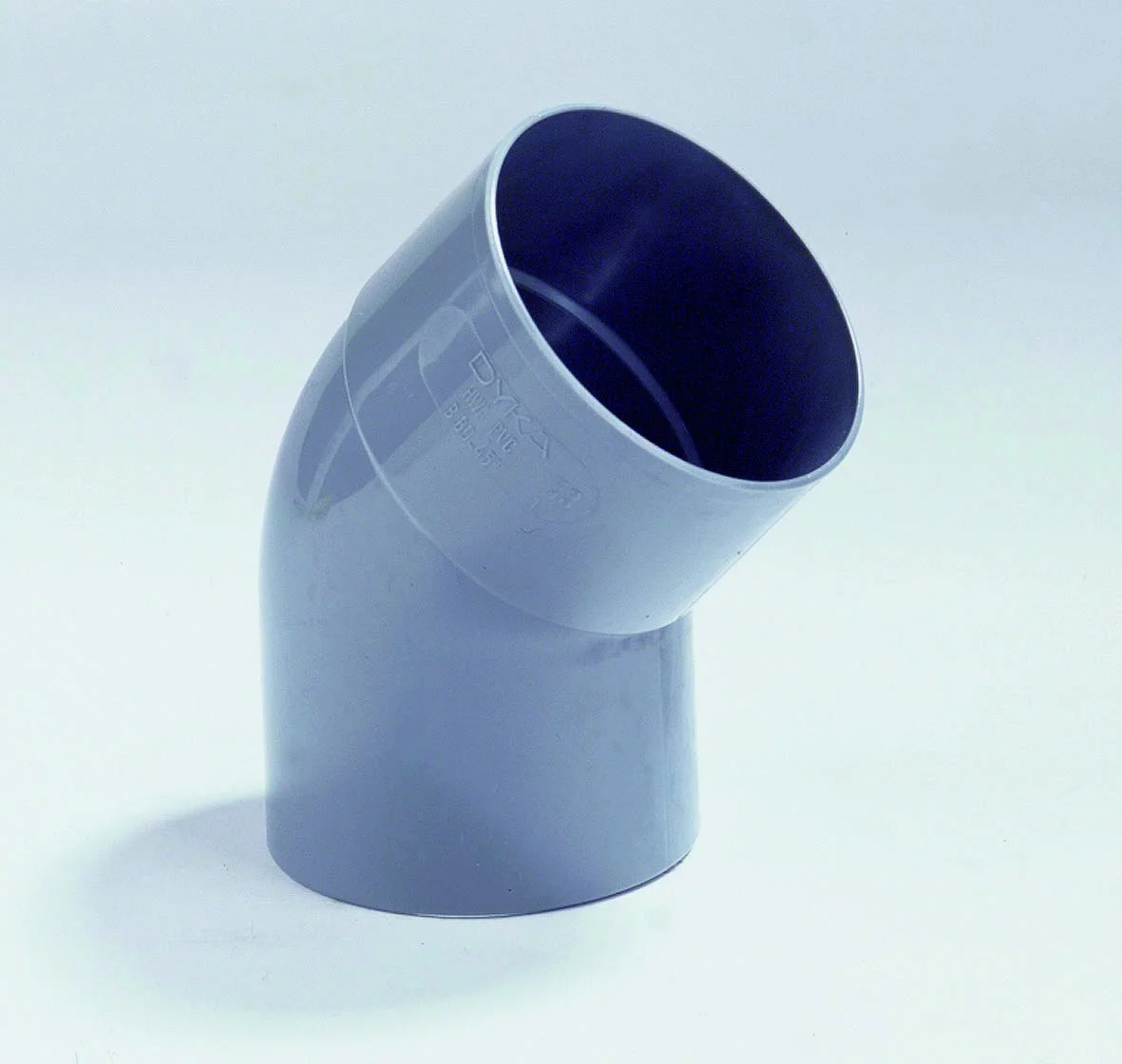 Dyka PVC lijmbocht 45° 80mm MF grijs regenwater (HWA) 20021681