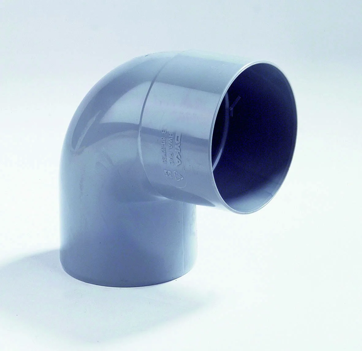 Dyka PVC lijmbocht 90° 80mm MF grijs regenwater (HWA) 20021687