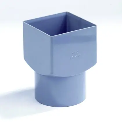 Dyka PVC lijmverloopstuk vierkant op rond 80 x 80mm FM grijs regenwater (HWA) 20021765