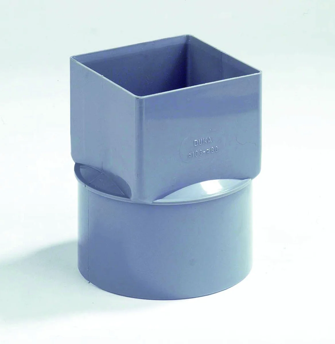 Dyka PVC lijmverloopstuk vierkant op rond 100 x 103mm FM grijs regenwater (HWA) 20021767