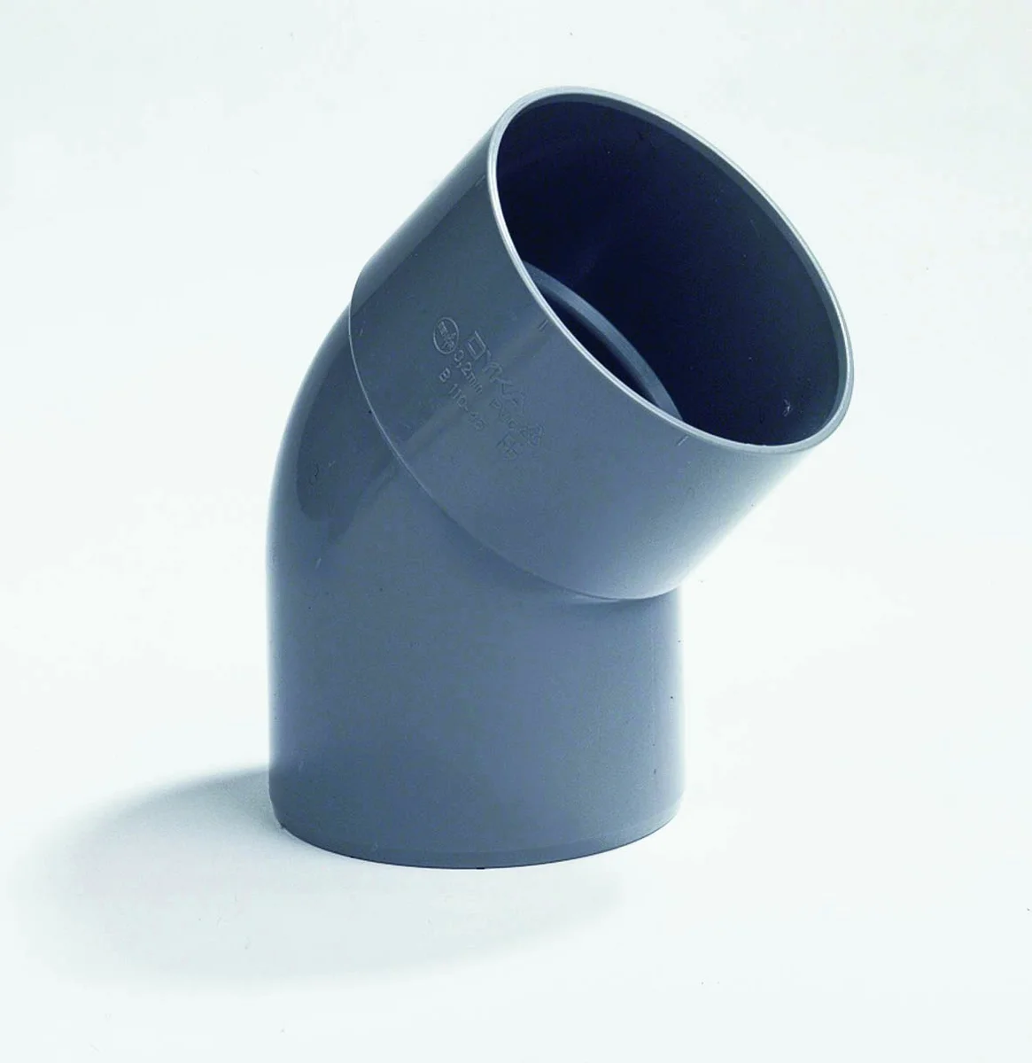 Dyka PVC lijmbocht 45° 32mm MF grijs BENOR-keur afvoer/sanitair 20022102