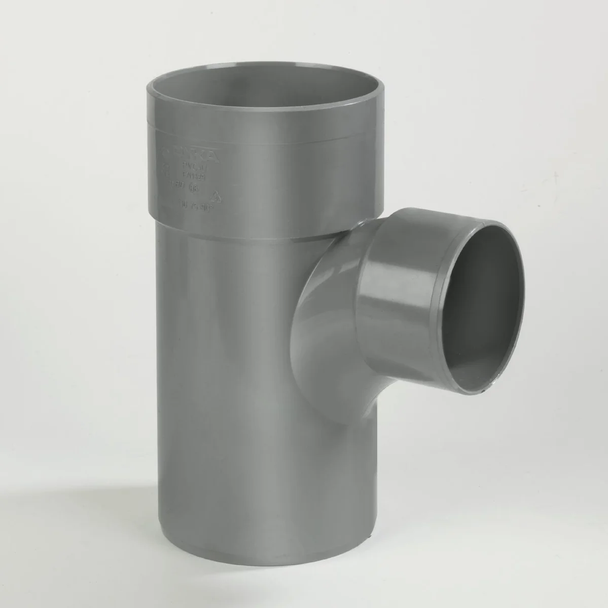 Dyka PVC lijm-T-stuk 87.5° 40mm FFM grijs BENOR-keur afvoer/sanitair 20022182