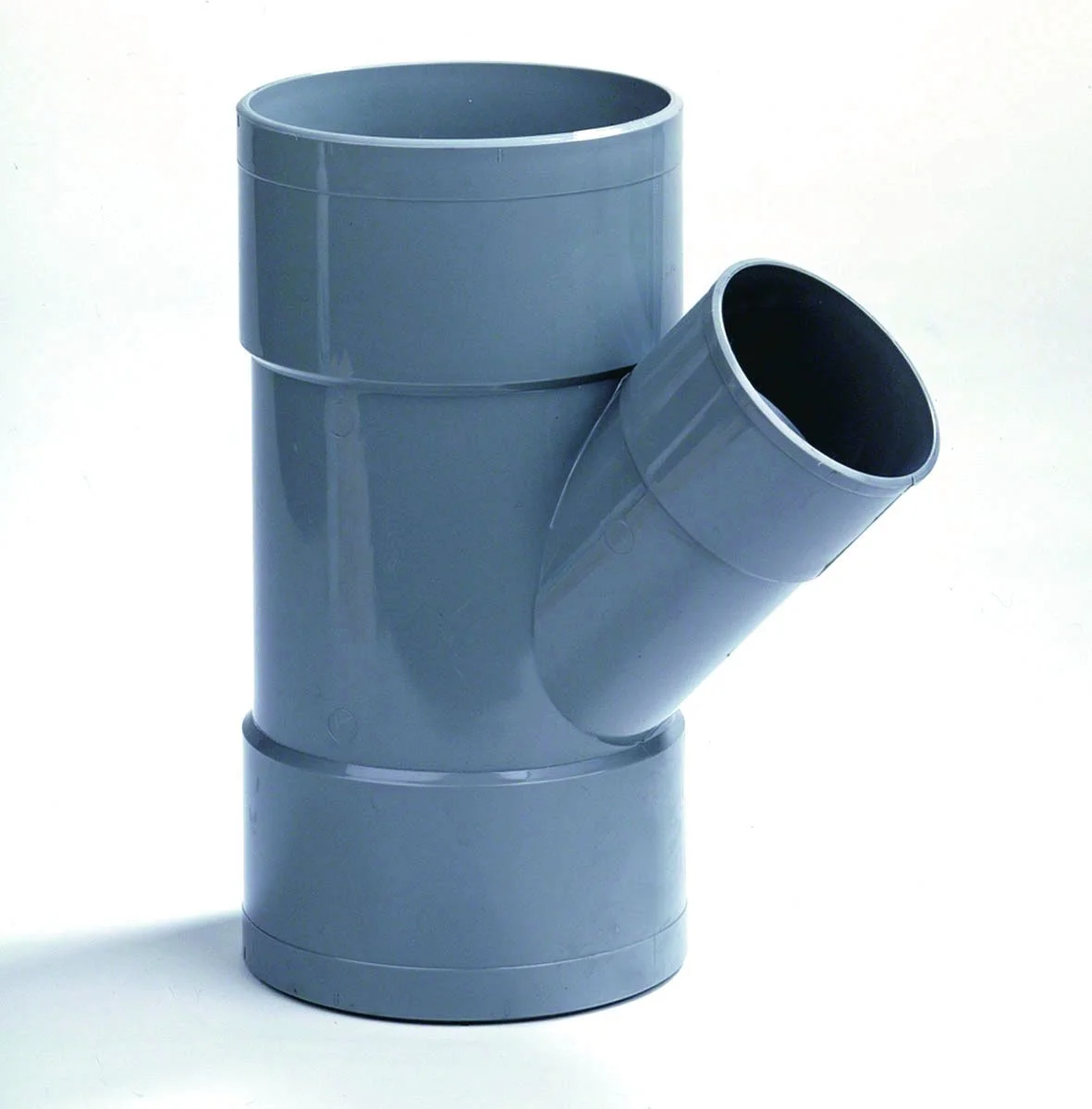 Dyka PVC lijmverloop-T-stuk 45° 110 x 75mm grijs BENOR-keur afvoer/sanitair 20022221