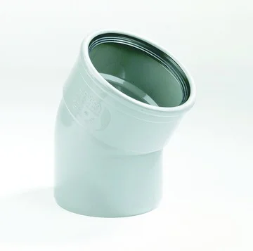 Dyka Polyvinylchlorid (PVC) manchetbocht 30° 110mm MF SN4/SN8 (SDR41/SDR34) grijs BENOR-keur riolering Dyka 20022870
