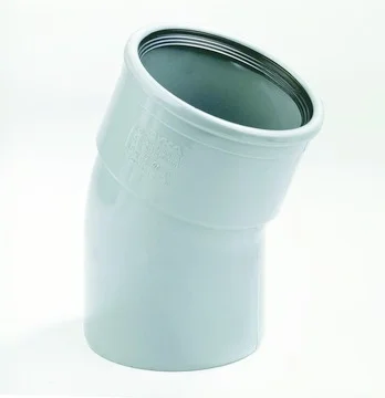 Dyka Polyvinylchlorid (PVC) manchetbocht 22.5° 125mm MF SN4 (SDR41) grijs BENOR-keur riolering Dyka 20022875