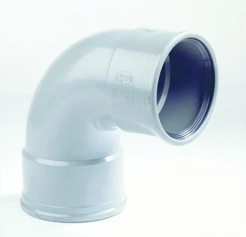 Dyka Polyvinylchlorid (PVC) manchetbocht 90° 125mm FF SN8 (SDR34) grijs BENOR-keur riolering Dyka 20023211