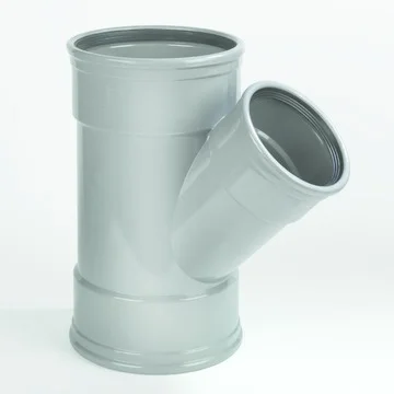 Dyka Polyvinylchlorid (PVC) manchet verloop-T-stuk 45° 125x110mm SN8 (SDR34) grijs riolering Dyka 20023219