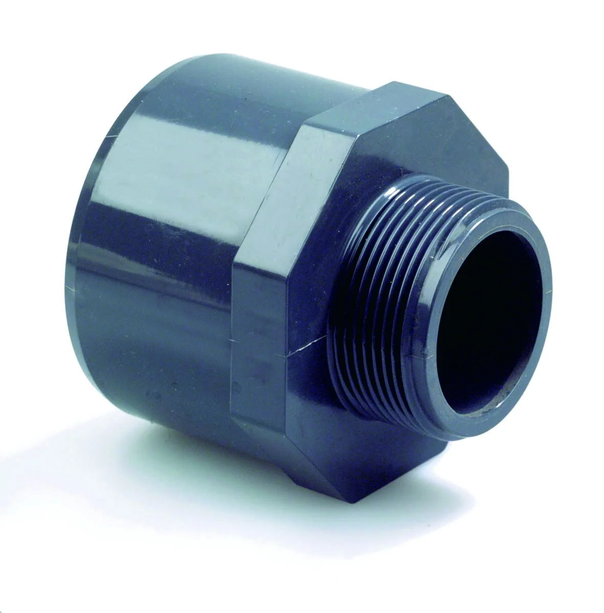 Dyka PVC lijmovergangsstuk 40-50mm x 6/4" M PN16 grijs riolering 20023974