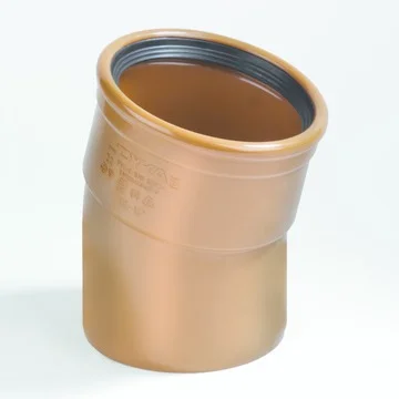 Dyka Polyvinylchlorid (PVC) manchetbocht 15° 110mm MF SN8 (SDR34) roodbruin BENOR-keur riolering Dyka 20024205
