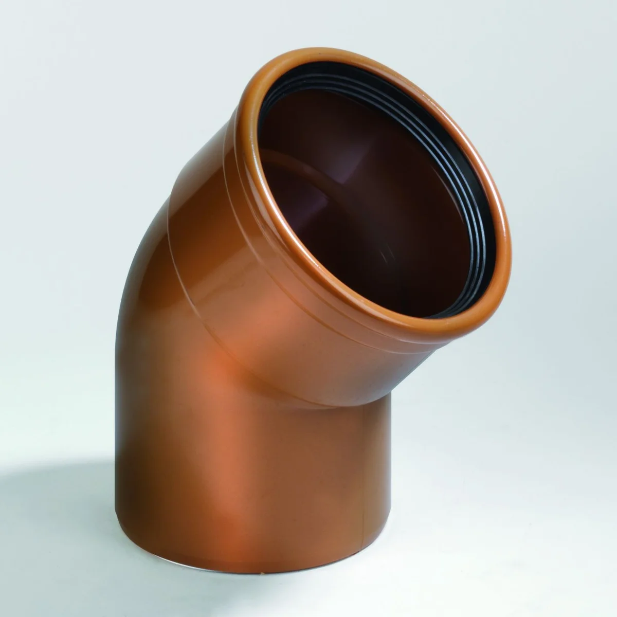 Dyka Polyvinylchlorid (PVC) manchetbocht 45° 160mm MF SN4 (SDR41) roodbruin BENOR-keur riolering Dyka 20024228