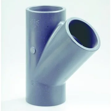 Dyka PVC lijm-T-stuk 45° 50mm FFF PN16 grijs afvoer/sanitair 20024340