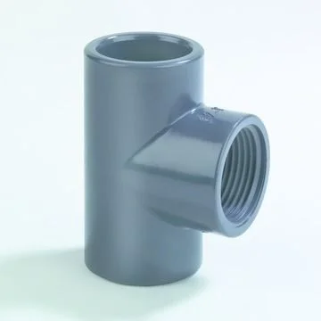 Dyka PVC lijmovergangs-T-stuk 90° 50mm x 6/4" F PN16 grijs riolering 20024361