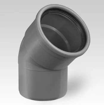 Dyka Polyvinylchlorid (PVC) manchetbocht 45° 90mm MF grijs BENOR-keur afvoer/sanitair Dyka 20048961
