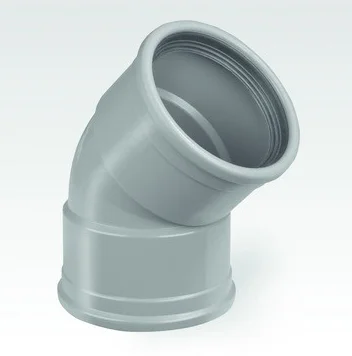 Dyka Polyvinylchlorid (PVC) manchetbocht 45° 90mm FF grijs BENOR-keur afvoer/sanitair Dyka 20048963