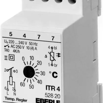 Eberle Elektr. thermostaat eenvoud. uitvoering meetbereik 0...60?C 1 NO contact 0528.20.641.820