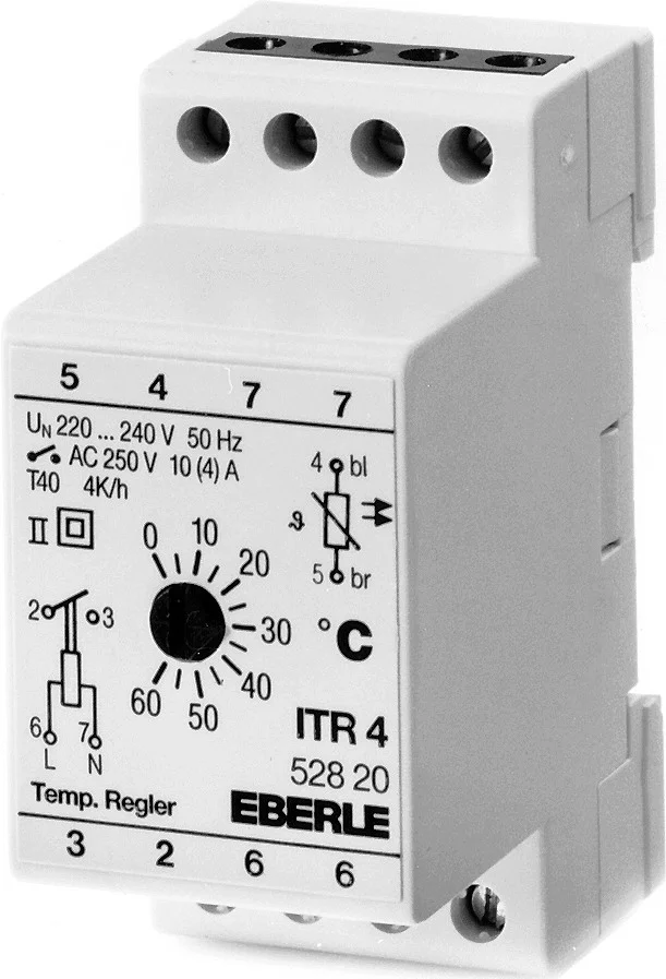 Eberle Elektr. thermostaat eenvoud. uitvoering meetbereik 0...60?C 1 NO contact 0528.20.641.820