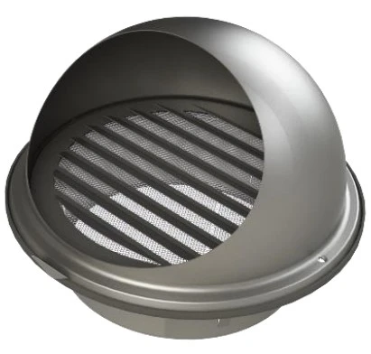 Egeda SUS inox bolrooster 100 mm - met muggengaas (alleen natuurlijke ventilatie) BCZR997203