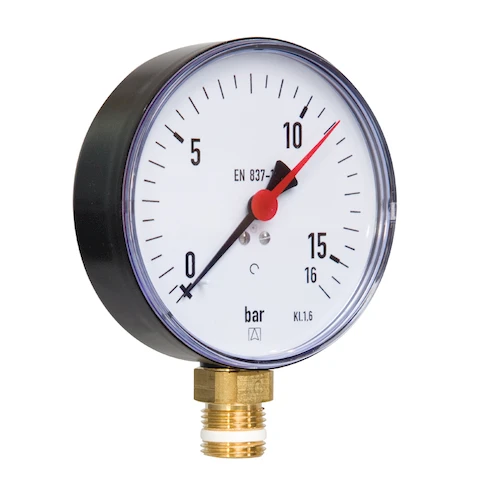 Euro-Index manometer radiaal 100 mm x 1/2 - 0/10 bar 30314