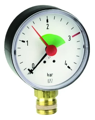 Euro-Index manometer radiaal 63 mm x 1/4 - bar 39002