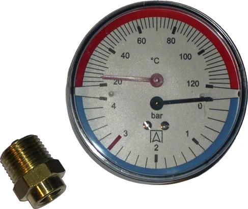 Euro Index Thermo-manometer 1/2 diam. 80 mm 39061