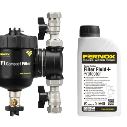 Fernox Vuilafscheider Fernox TF1 Compact 3/4" 20 knelring horizontaal/verticaal met magneet intern incl. 500ml FC1 62197