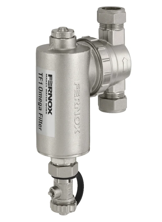 Fernox Vuilafscheider Fernox TF1 Omega 22mm 22 knelring horizontaal/verticaal met magneet intern 62308