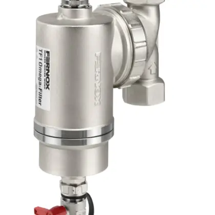 Fernox Vuilafscheider Fernox TF1 Omega 5/4" 32 knelring horizontaal/verticaal met magneet intern 62375