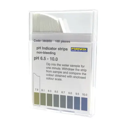 Fernox Snelle test voor pH-meting 100 individ. pH strips meetbereik tussen 6