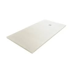 Fiora Silex douchebak 1600 x 900 x 30 mm - textuur pizarra zuiver wit - afvoeropening excentrisch SEP160900P