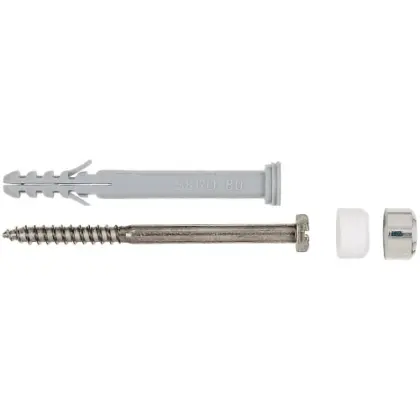 Fischer 60568 Fischer WC-bevestingsset M6 x 85 mm - messing - met wit + chrome afdekkapje - prijs per set