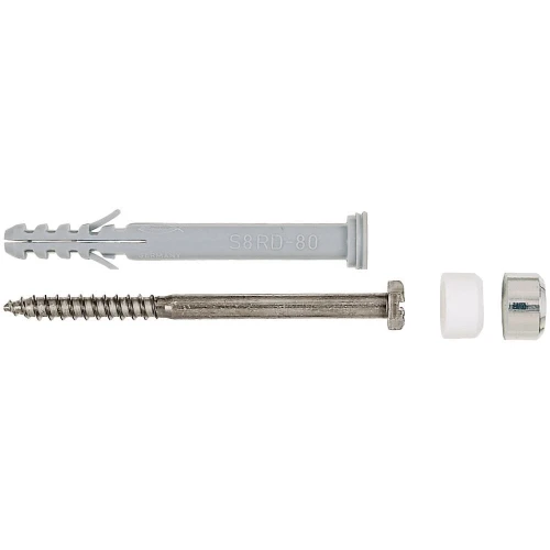 Fischer 60568 Fischer WC-bevestingsset M6 x 85 mm - messing - met wit + chrome afdekkapje - prijs per set