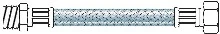 Fixaflex 25.09.0600.I Fixaflex Superflex 25 inox flexibel MF 4/4 x 4/4 - 600 mm - Max 90° C