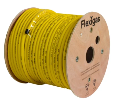 Flexigas GPF100901 Flexigas PLT inox flexibele buis voor gas 28 mm (rollengte 15m) - geel - prijs per meter