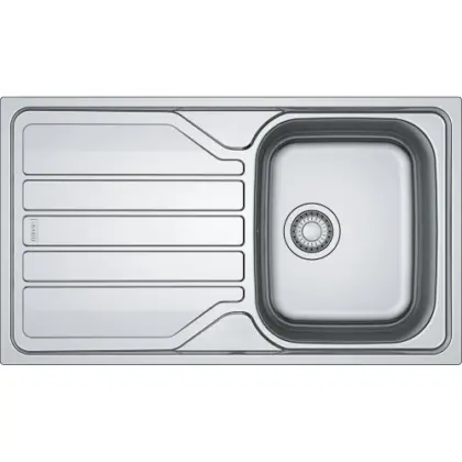 Franke 101.0715.789 Franke Flash inbouwspoeltafel 860 x 500mm - 1 bak - inox - met verlek - omkeerbaar - inclusief sifon