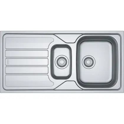 Franke 101.0715.790 Franke Flash inbouwspoeltafel 1000 x 500mm - 1 1/2 bakken - inox - met verlek - omkeerbaar - inclusief sifon
