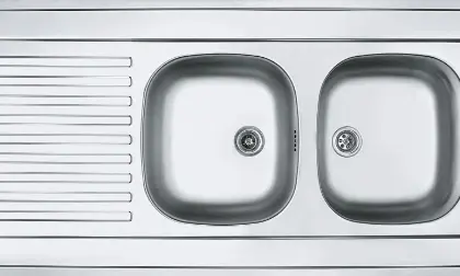 Franke 103.0395.898 Franke Standaard Opbouw spoeltafel 1200 x 600 mm - 2 bakken - omkeerbaar