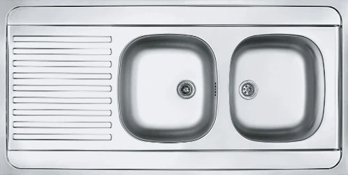 Franke Standaard Opbouw spoeltafel 1200 x 600 mm - 2 bakken - omkeerbaar 103.0395.898
