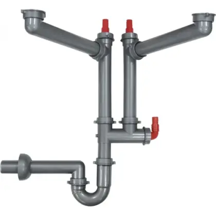 Franke Acces Ruimtebesparende afloopset voor 2 bakken 112.0071.974