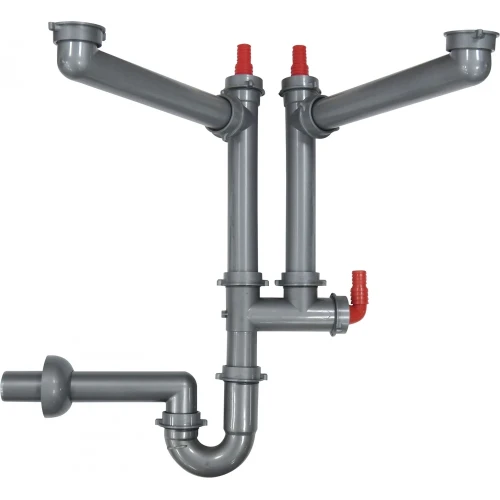 Franke 112.0071.974 Franke Acces Ruimtebesparende afloopset voor 2 bakken