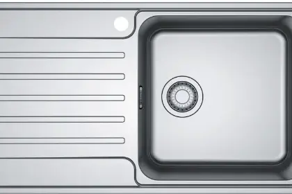 Franke 127.0548.174 Franke Bell vlakbouwspoeltafel 860 x 480 mm - 1 bak - inox - met verlek links