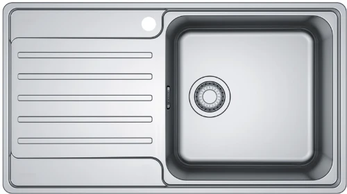 Franke Bell vlakbouwspoeltafel 860 x 480 mm - 1 bak - inox - met verlek links 127.0548.174
