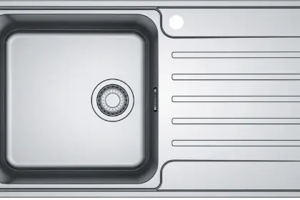 Franke 127.0548.175 Franke Bell vlakbouwspoeltafel 860 x 480 mm - 1 bak - inox - met verlek rechts