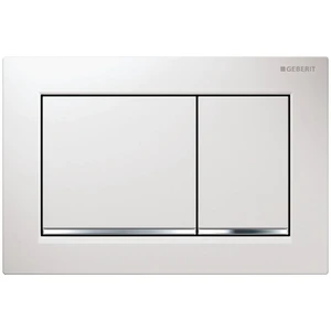 Geberit 115.080.KJ.1 Geberit Omega 30 bedieningsplaat voor spoeling met 2 hoeveelheden - wit duotoets kunststof wit/glansverchroomd/wit