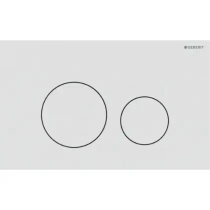 Geberit 115.628.JT.1 Geberit Sigma 40 bedieningsplaat rond - Wit mat / Easy-to-clean gecoat - 2 druktoetsen