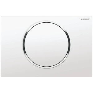 Geberit 115.758.KJ.5 Geberit Sigma 10 bedieningsplaat - wit - kunststof - 1 druktoets wit en ring verchroomd