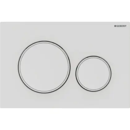 Geberit 115.882.01.1 Geberit Sigma 20 bedieningsplaat - easy-to-clean gecoat wit mat gelakt/wit - kunststof - 2 druktoetsen