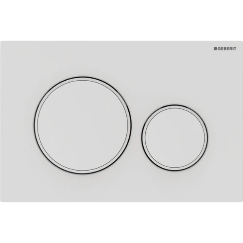 Geberit Sigma 20 bedieningsplaat - easy-to-clean gecoat wit mat gelakt/wit - kunststof - 2 druktoetsen 115.882.01.1