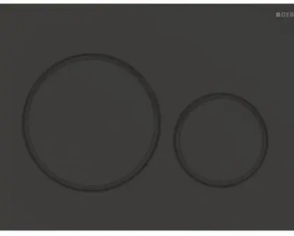 Geberit 115.882.16.1 Geberit Sigma 20 bedieningsplaat - zwart mat - kunststof - 2 druktoetsen designringen in het zwart