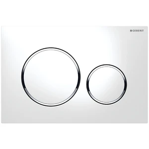 Geberit 115.882.KJ.1 Geberit Sigma 20 bedieningsplaat - wit - kunststof - 2 druktoetsen ring rondom chroom