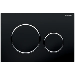 Geberit 115.882.KM.1 Geberit Sigma 20 bedieningsplaat - zwart - kunststof - 2 druktoetsen ring rondom chroom